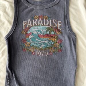 Hollister Gray Paradise Graphic Tank Top